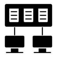 db Gestelle mit Monitore bezeichnet Konzept von Server Hosting vektor