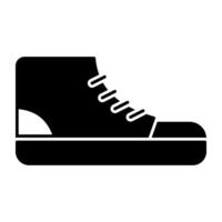 äventyrlig Skodon ikon, fast design av vrist sko vektor