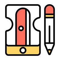 kreativ design ikon av penna pennvässare vektor