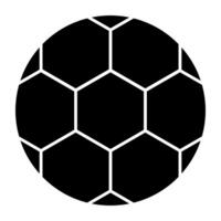 solide Design Symbol von Fußball, kariert Ball vektor