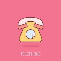 mobil telefon ikon i komisk stil. telefon prata tecknad serie vektor illustration på isolerat bakgrund. hotline Kontakt stänk effekt företag begrepp.