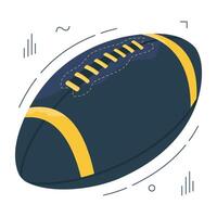 ein isometrisch Design Symbol von Rugby, amerikanisch Fußball vektor
