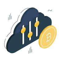 modisch Design Symbol von Wolke Bitcoin Equalizer vektor