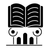 en fast design ikon av bok vektor
