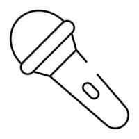 ein Singen mic Symbol, linear Design von Karaoke vektor