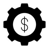 Symbol von Geld Management, Dollar Innerhalb Ausrüstung Rad vektor