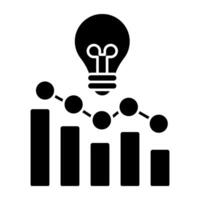 Diagramm mit Licht Birne abbilden Graph Idee Symbol vektor