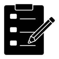 Papier mit Bleistift, das das Symbol für die Aufgabenliste zeigt vektor