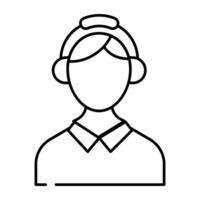 ein einzigartig Design Symbol von Benutzerbild tragen Kopfhörer , Hören Musik- vektor