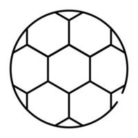 linear Design Symbol von Fußball, kariert Ball vektor