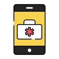 Handy, Mobiltelefon Gesundheitswesen Symbol im eben Design vektor