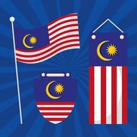 malaysische Flaggen Symbolsammlung vektor