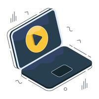 premium nedladdningsikon för onlinevideo vektor