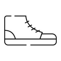 abenteuerlich Schuhwerk Symbol, linear Design von Knöchel Schuh vektor