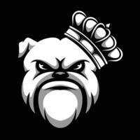 Bulldogge Krone schwarz und Weiß vektor