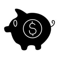 modern Design Symbol von Schweinchen Bank vektor