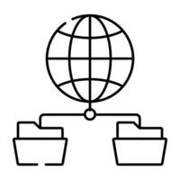 en perfekt design ikon av global mappar vektor