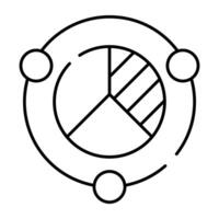 ein editierbar Design Symbol von Kuchen Diagramm vektor