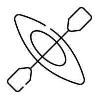 linjär design ikon av kanot vektor