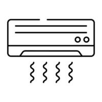 en kyl- enhet ikon, linjär design av luft balsam vektor