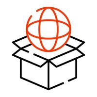 modern design ikon av global paket vektor