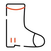 ein linear Design Symbol von lange Schuh vektor