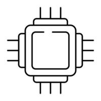 ein editierbar Design Symbol von Mikroprozessor vektor