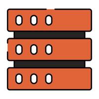 ein eben Design Symbol von Daten Server Gestell vektor