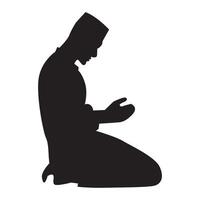 Silhouette von Muslim beten, Muslim Shalat Silhouette Vektor