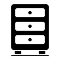 ein solide Design Symbol von Daten Server Gestell vektor