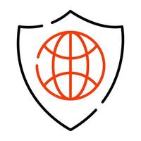 globales Sicherheitssymbol, editierbarer Vektor