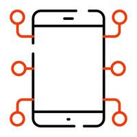 ein perfekt Design Symbol von Handy, Mobiltelefon Telefon Netzwerk vektor