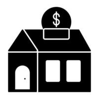 Haus Gebäude mit Dollar bezeichnet Konzept von teuer Zuhause vektor