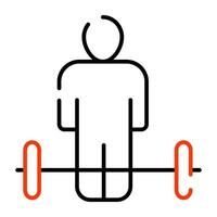Benutzerbild mit Hanteln zeigen Konzept von Gewichtheber vektor