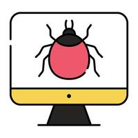 Malware Innerhalb Monitor, eben Design von Computer Fehler vektor