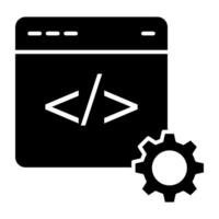 redskap på webb sida, kreativ design ikon av webb kodning vektor