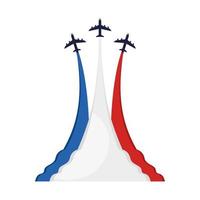 Flugzeuge mit französischem Flaggensymbol vektor