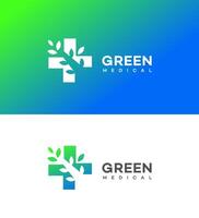 grön medicinsk logotyp ikon varumärke identitet tecken symbol mall vektor