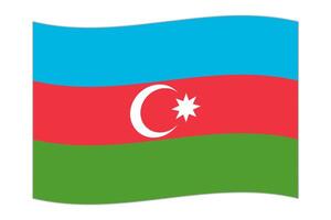 schwenkende Flagge des Landes Aserbaidschan. Vektor-Illustration. vektor