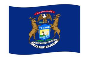 schwenkende Flagge des Staates Michigan. Vektor-Illustration. vektor