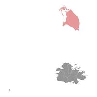 barbuda Karta, del av de tvilling ö stat av antigua och barbuda. vektor