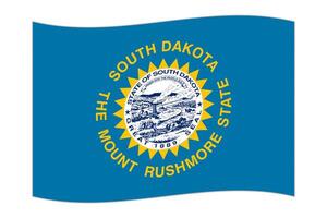 vinka flagga av de söder dakota stat. vektor illustration.