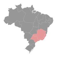Süd-Ost Region Karte, Brasilien. Vektor Illustration.