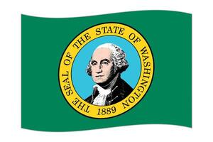 vinka flagga av de Washington stat. vektor illustration.
