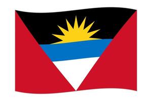 schwenkende Flagge des Landes Antigua und Barbuda. Vektor-Illustration. vektor