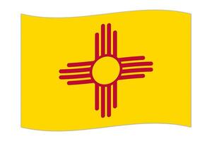 schwenkende Flagge des Bundesstaates New Mexico. Vektor-Illustration. vektor