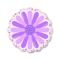 lila Sonnenblume mit farbigen Kreisen Sticker vektor