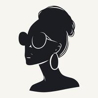 silhuett av de huvud av en skön kvinna. vektor illustration