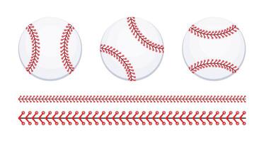 Baseball Ball. Baseball Stiche. weicher Ball Base Ball. Vektor Illustration