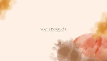 abstrakt horizontal Aquarell Hintergrund. neutral Licht braun farbig leeren Raum Hintergrund Illustration vektor